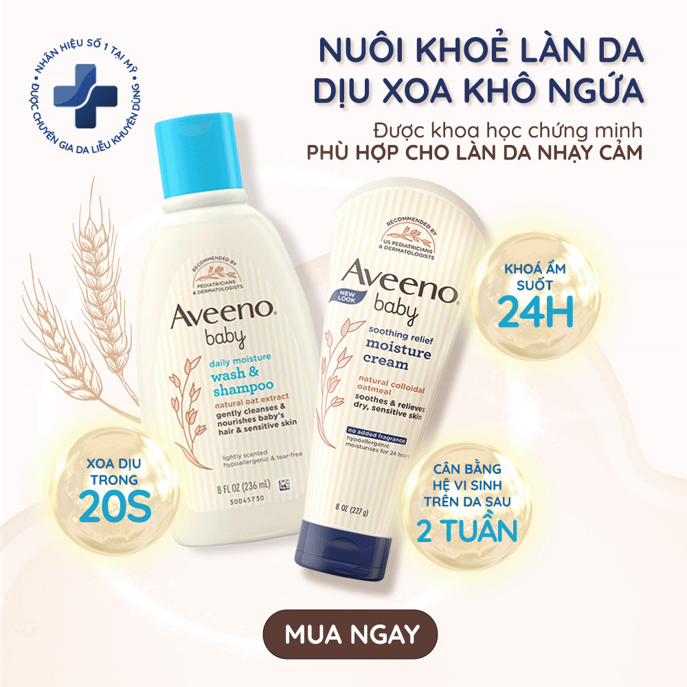 Bộ 2 Sữa tắm gội toàn thân Aveeno baby 236ml