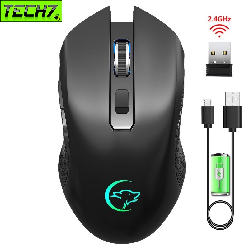 Chuột Không Dây Pin sạc Ghost Wolf G851 công thái học chống mỏi cổ tay Cho máy tính laptop hàng nhập khẩu