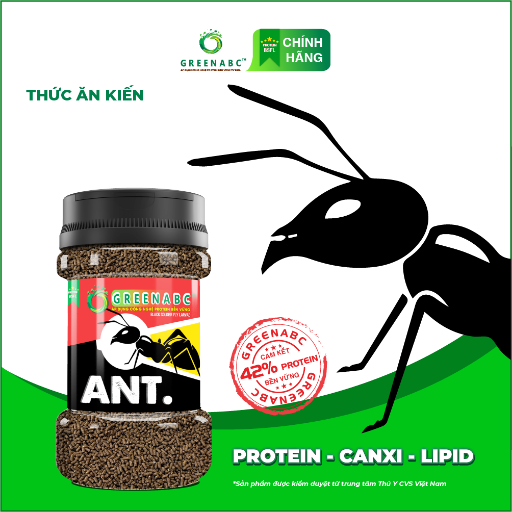 Thức ăn dành cho Kiến GREENABC từ côn trùng - Hộp 60g - Tăng sức khỏe, hỗ trợ kiến phát triển mạnh mẽ, tiêu hóa tốt