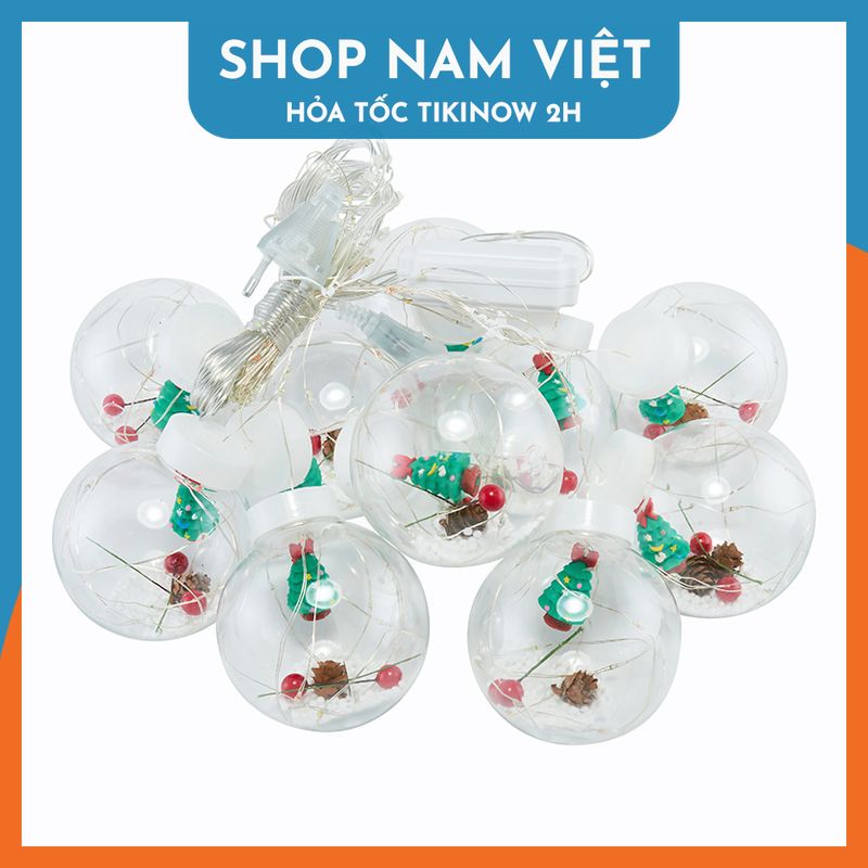 Dây Led Rèm Quả Cầu Tuyết Trang Trí Giáng Sinh, Noel - Chính Hãng NAVIVU