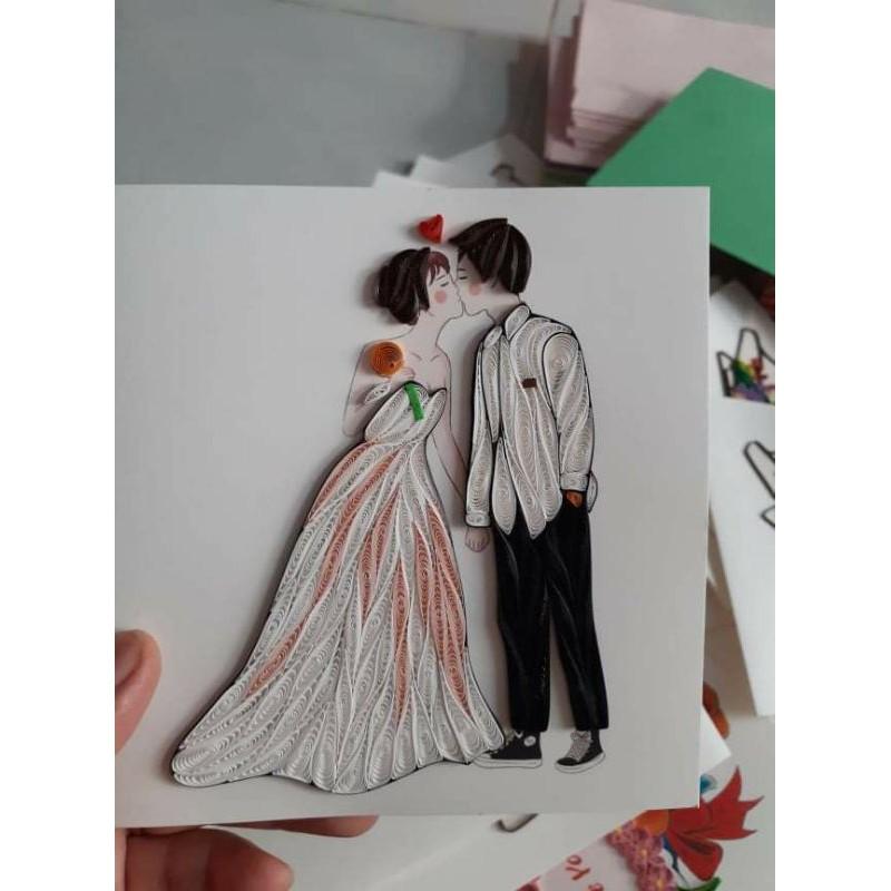 THIỆP QUILLING, THIỆP HANDMADE TÌNH YÊU NHIỀU MẪU