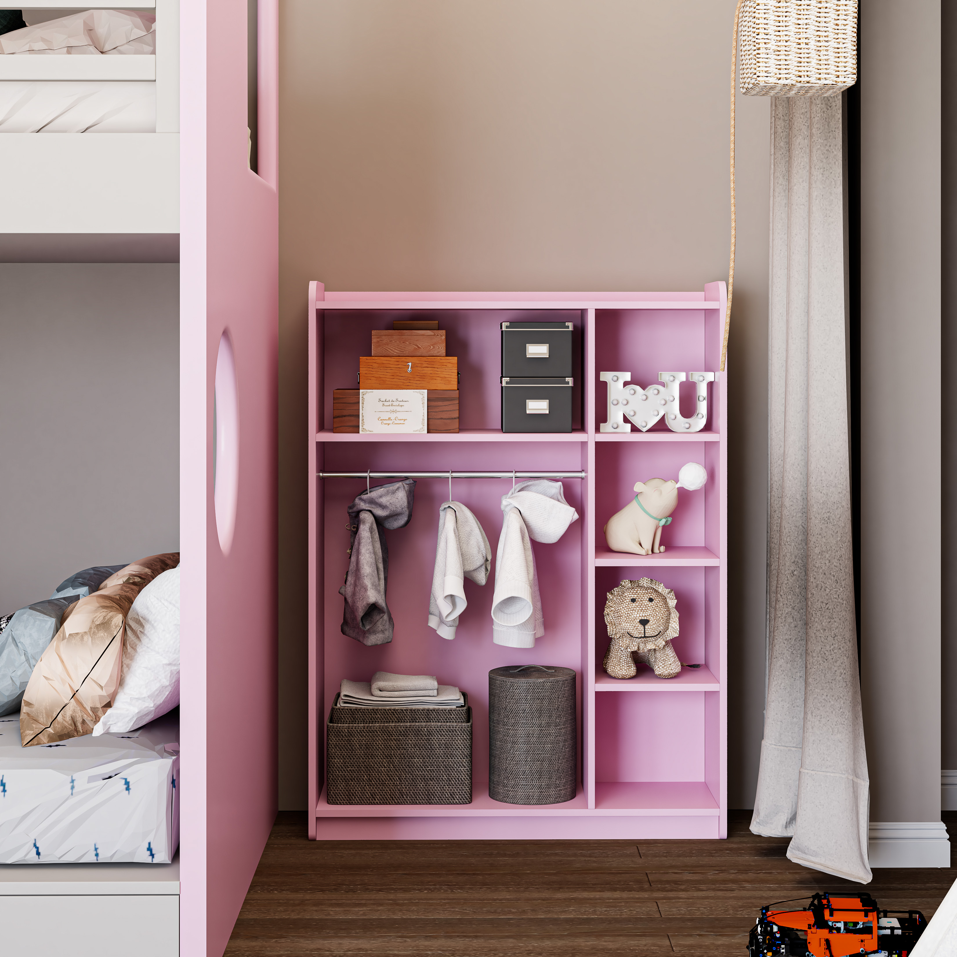 [Happy Home Furniture] KID, Tủ quần áo cho trẻ em, 100cm x 32cm x 134cm ( DxRxC), TLT_007