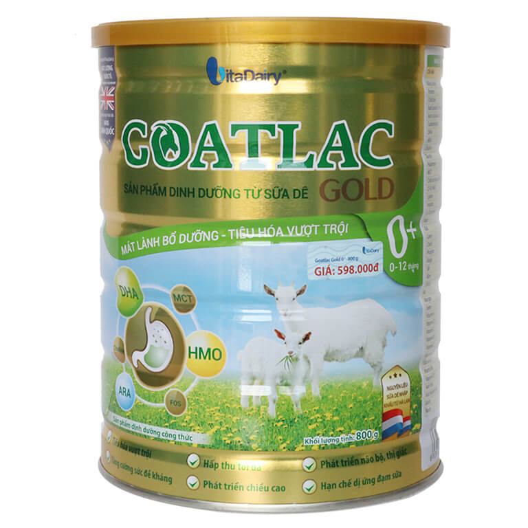 Sữa Dê GOATLAC GOLD 0+ lon 800g - Mát lành bổ dưỡng, Tiêu hoá vượt trội