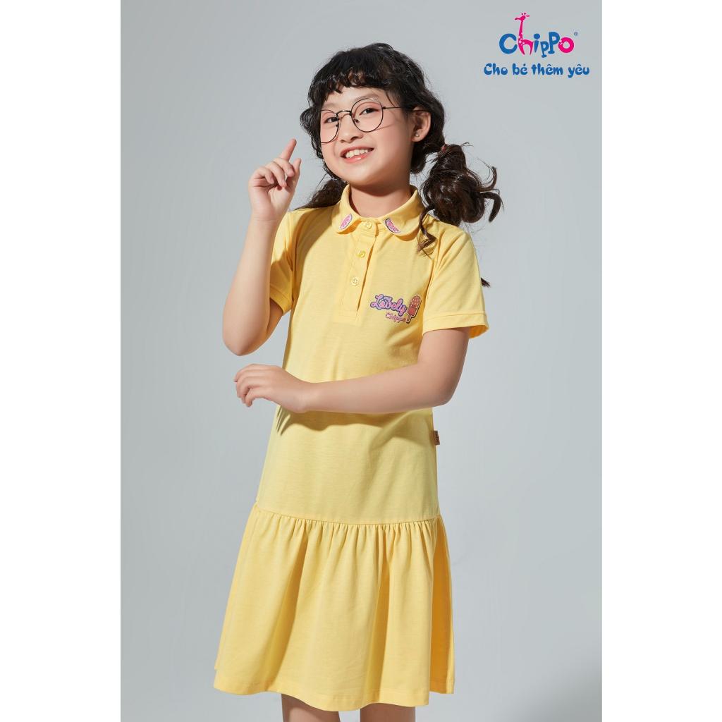 Váy Polo Chippo cho bé gái chất liệu 100% Cotton Váy thun sơ mi đi học Đầm Polo cho bé từ 6 đến 10 tuổi (22-33Kg)