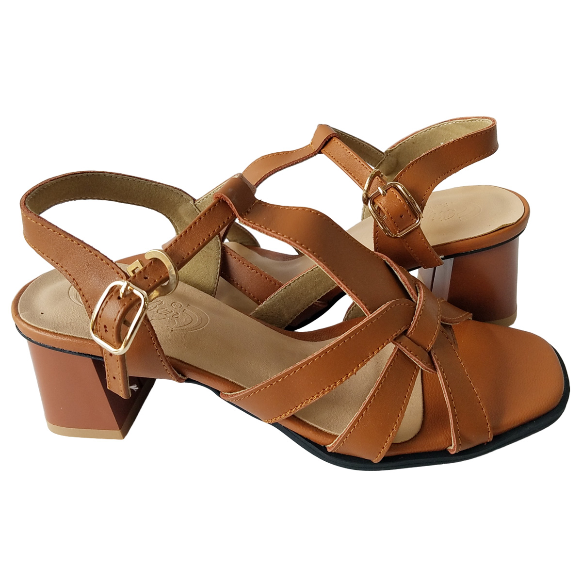 Giày Sandal Cao Gót Da Bò BIGGBEN Cao 5 Phân SDCG133