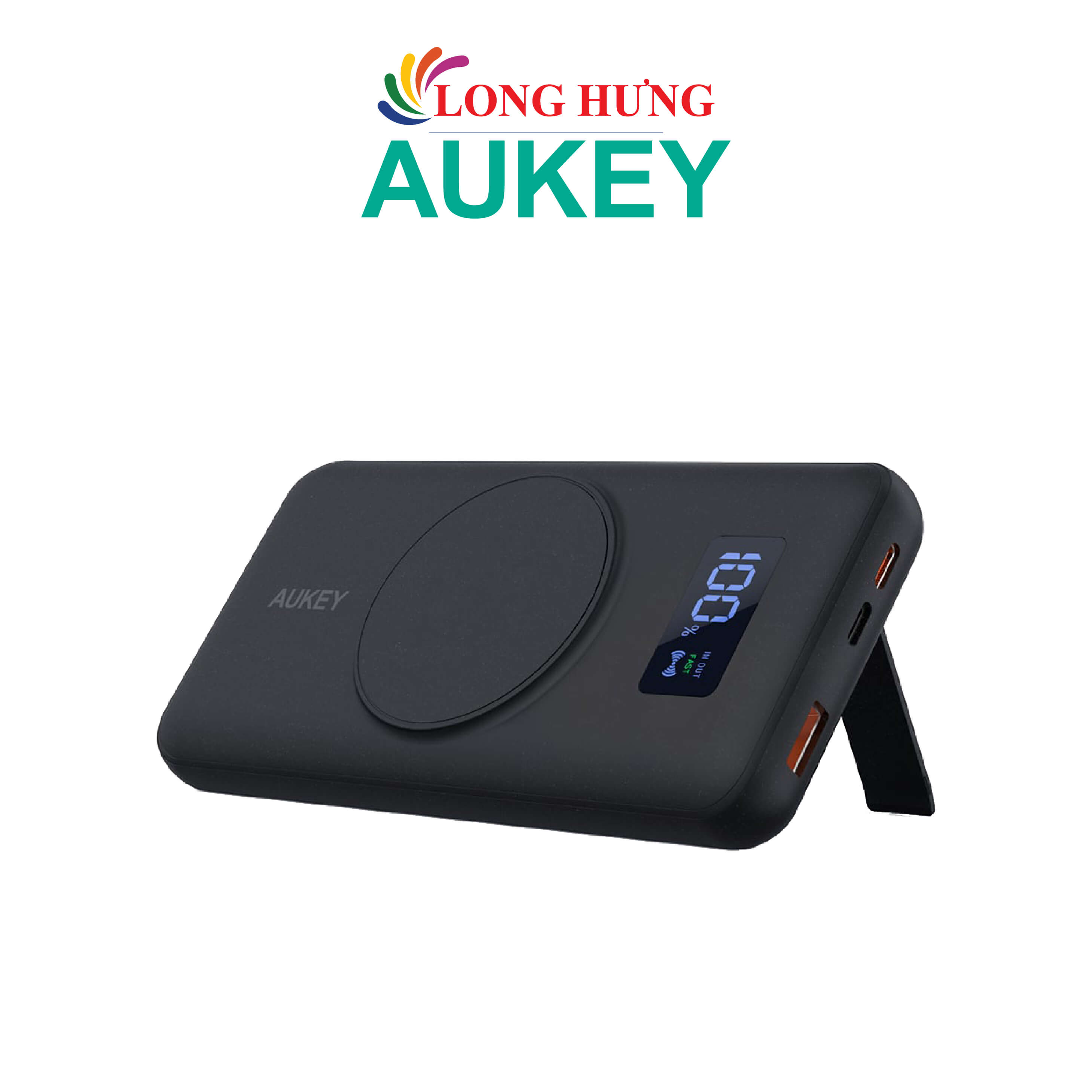 Sạc dự phòng kiêm sạc không dây Aukey Basix MagAir 22.5W QC 3.0 10000 mAh PB-WL02i - Hàng chính hãng