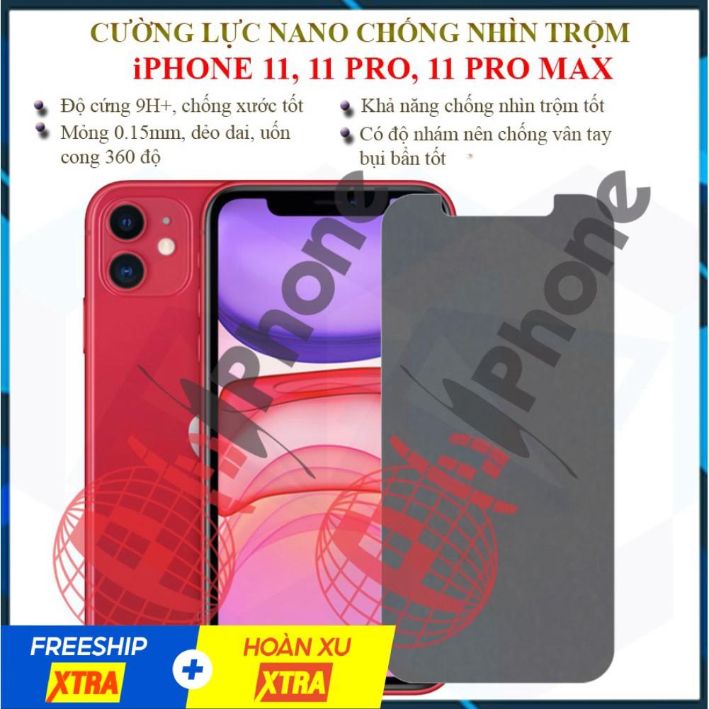 Dán chống nhìn trộm dành cho iPhone 11, 11 Pro, 11 Pro Max - Dán Cường lực dẻo nano