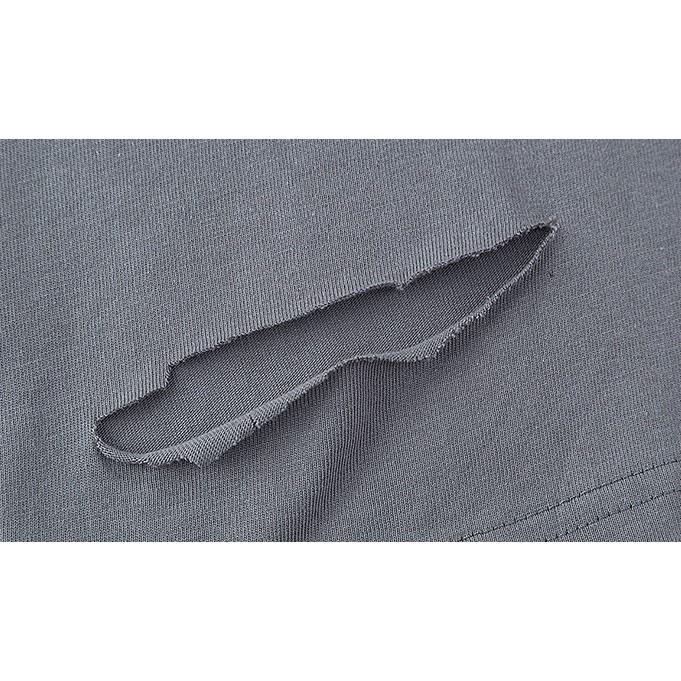 Áo dài tay rách gấu MEANSTORE phông Unisex nam nữ tee oversize form rộng pull Ulzzang Hàn Quốc vải mềm - Xám chì