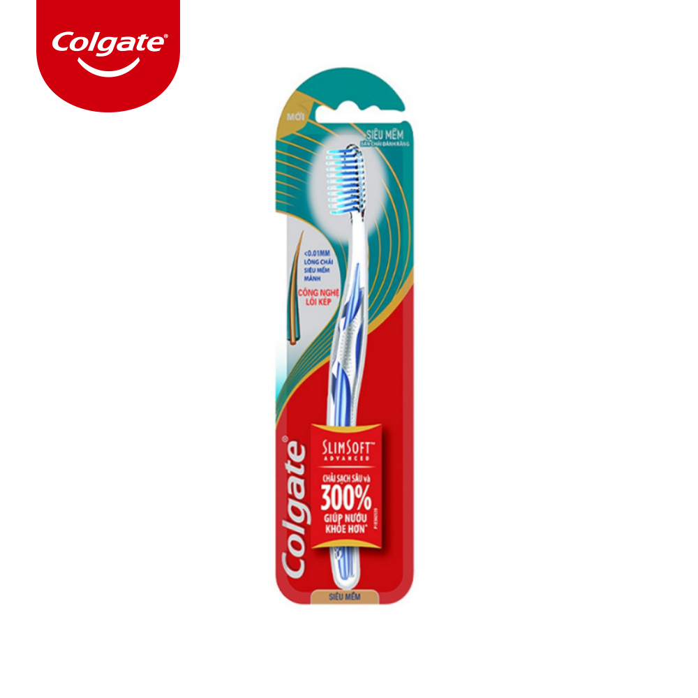 Bàn chải đánh răng Colgate ngăn chảy máu nướu Slimsoft Advanced siêu mềm mảnh (Màu ngẫu nhiên)