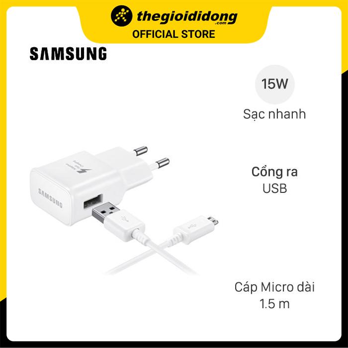 Bộ adapter sạc 15W kèm cáp Micro Samsung TA20HW - Hàng chính hãng