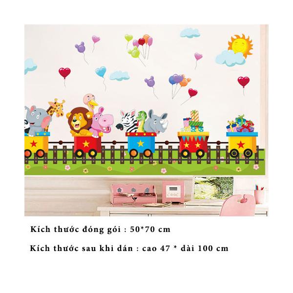 Decal dán tường đoàn tàu sở thú ZOOYOO AM7123