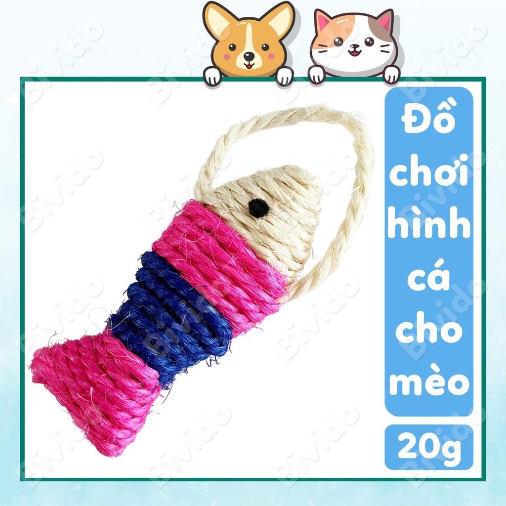 Đồ chơi cào móng hình cá cho mèo chất liệu cói sisal 20g - Bivido