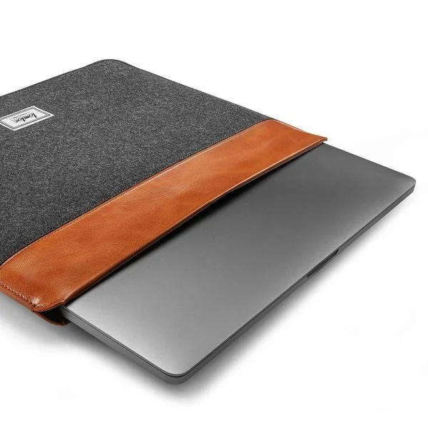 Túi chống sốc Mac Book 16 inch Tomtoc Felt &amp; Pu Hàng Chính Hãng