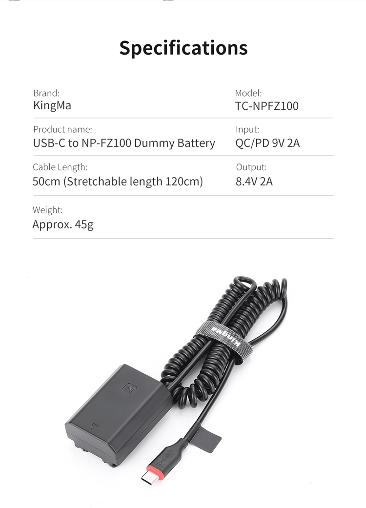 Kingma USB-C to Canon LP-E6 dummy battery - HÀNG CHÍNH HÃNG