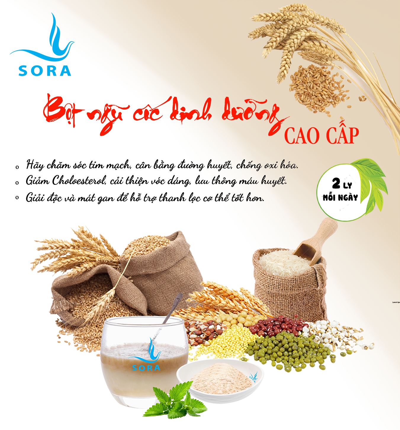 Sora Bột ngũ cốc dinh dưỡng cao cấp 500g-1kg