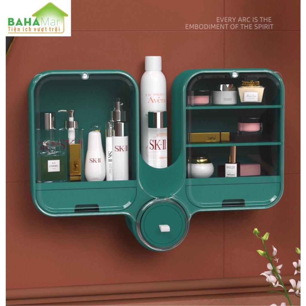 HỘP ĐỰNG BẢO QUẢN MỸ PHẨM TREO TƯỜNG: GỌN GÀNG và SẠCH ĐẸP chống bụi chống nước với các ngăn hợp lý để mỹ phẩm