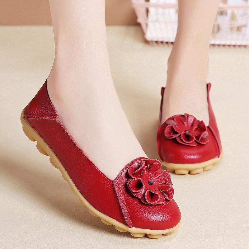 2020 Fashion women outdoor soft leather flat shoes casual sneakers