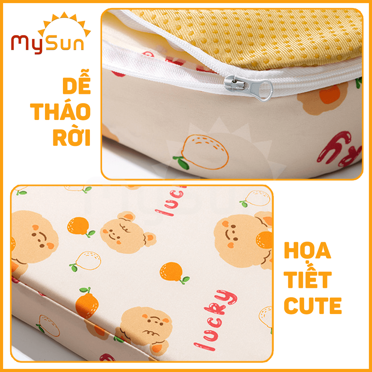 Đệm lót ghế ăn dặm cho bé miếng nệm nâng chiều cao MySun