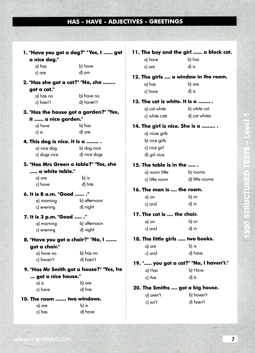 1500 Structured Tests Leve 1 (Không CD)