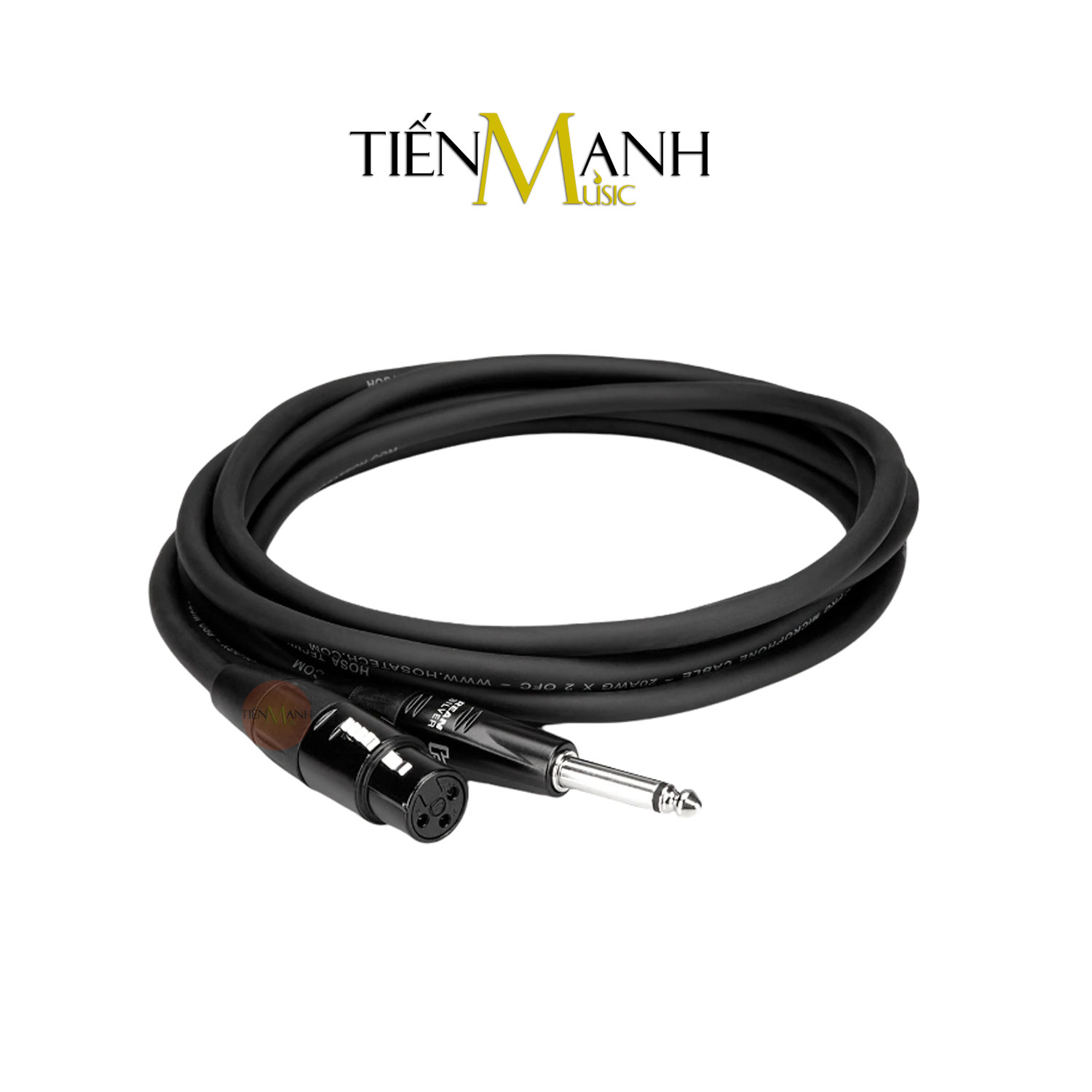 Dây Cáp Micro Hosa Hát Karaoke Pro REAN XLR Canon Cái sang 6ly TS Mono Dài 3m, 7.5m HMIC-010HZ, HMIC-025HZ Cable XLR3F to 1/4 in Hàng Chính Hãng - Kèm Móng Gẩy DreamMaker