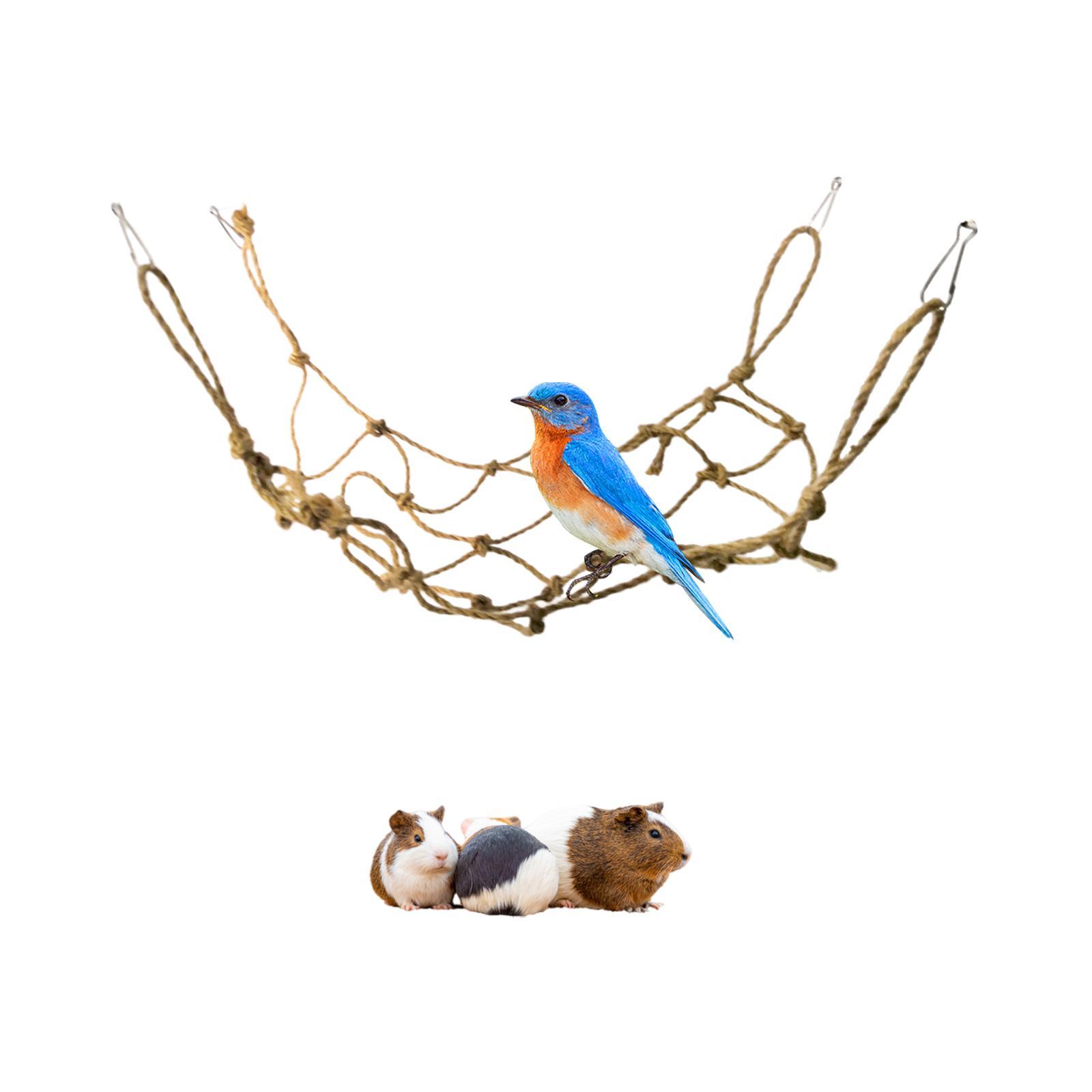 Bird Climbing Net Parrot Hanging Swing Rope Hamster Hammock for Parakeet, Canaries