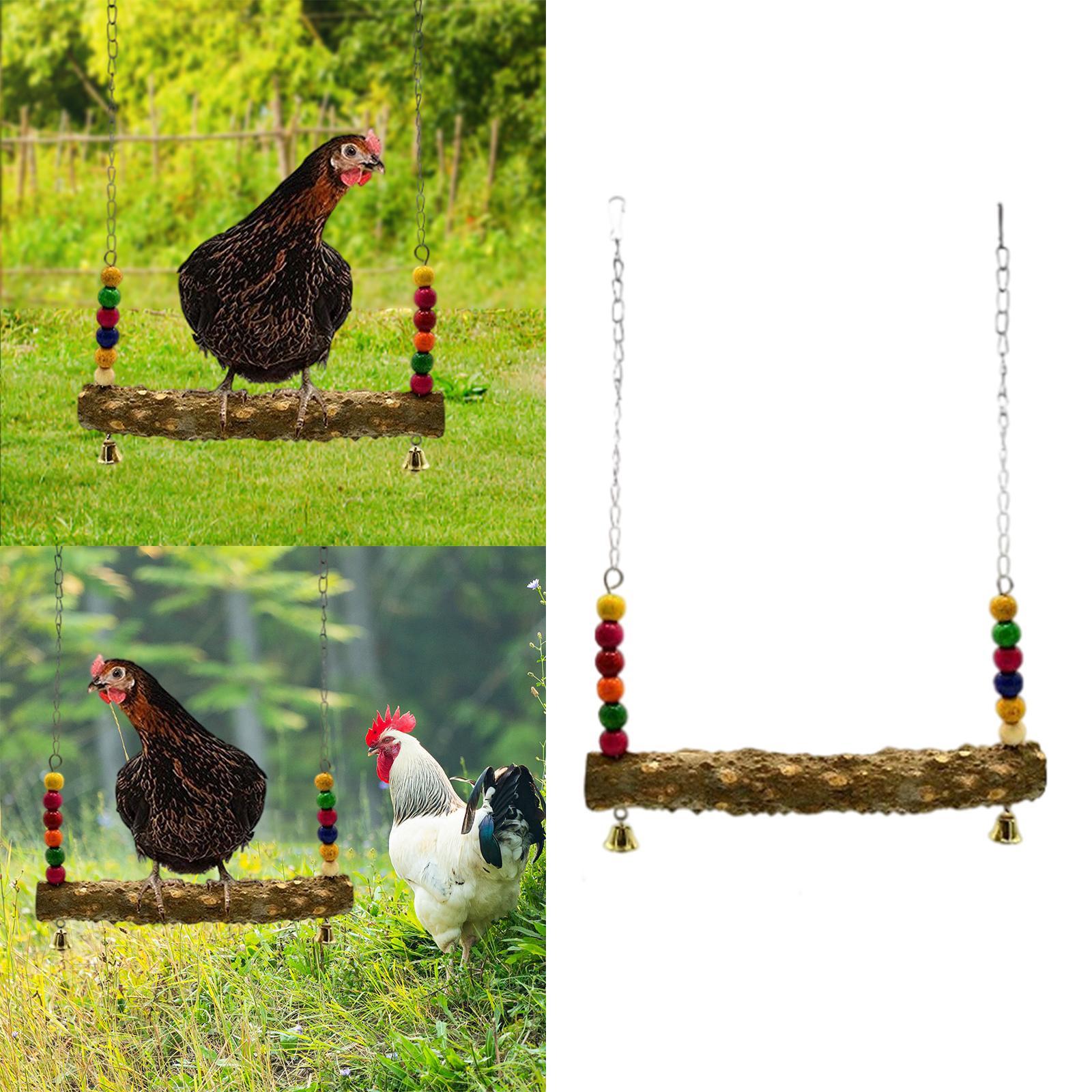 Wood Birds Swing Hanging Toy Parrot Chicken Macaw Handmade Bite Toys Hammock