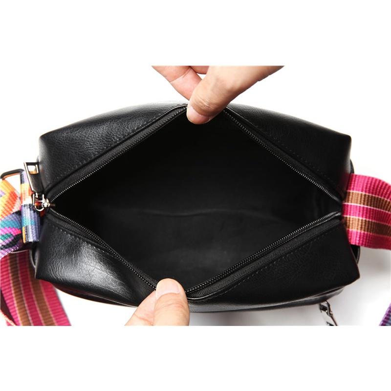 TÚI ĐEO CHÉO DA PU NAM NỮ PHỐI DÂY THỔ CẨM CÁ TÍNH PHONG CÁCH UNISEX DẠNG TRỐNG