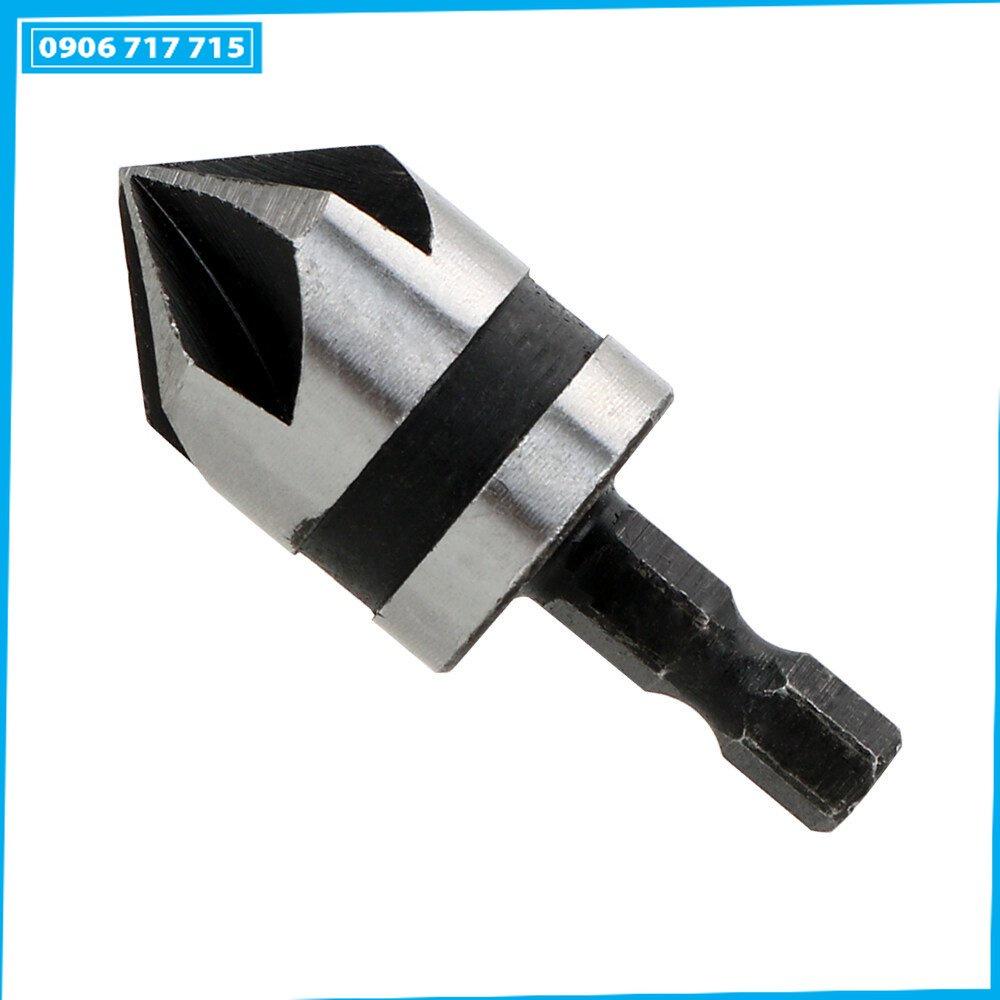 Bộ 3 mũi khoan vát mép góc bằng thép carbon 90 độ chuôi lục giác 5 khóe