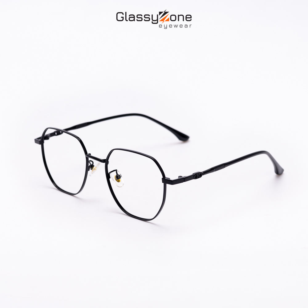 Gọng kính cận, Mắt kính giả cận kim loại Form vuông Unisex Nam Nữ Azaria - GlassyZone