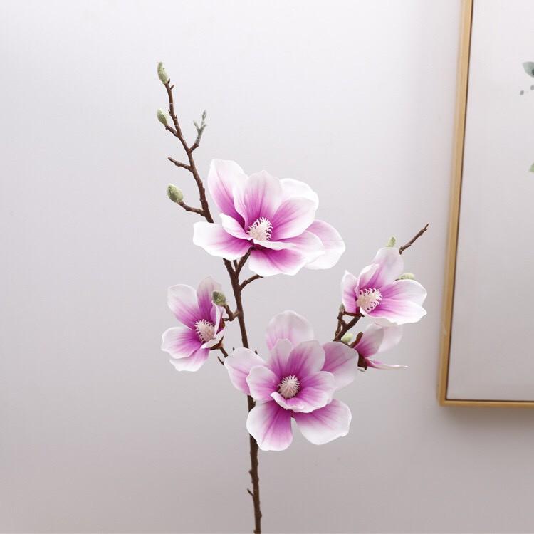 Cành Mộc Lan Cao Su Bông To Dài 95cm - Cành hoa giả, cắm lọ, cắm lẵng, trang trí nhà cửa, văn phòng