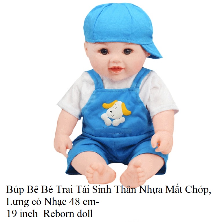 Búp Bê Bé Trai Mắt Chớp, Lưng có Nhạc 48 cm