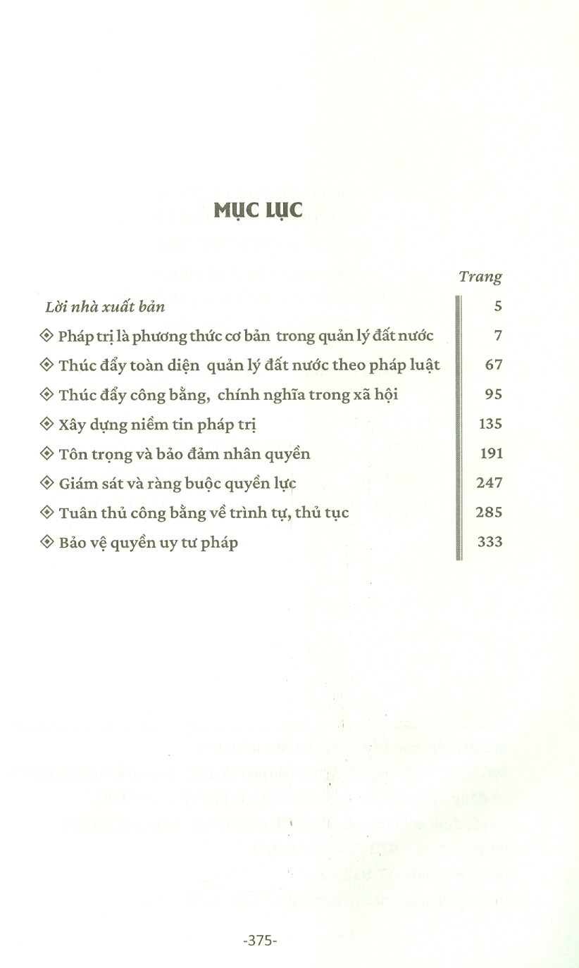 LÔGÍCH PHÁP TRỊ TRONG QUÁ TRÌNH HIỆN ĐẠI HÓA QUẢN LÝ ĐẤT NƯỚC - Vương Tĩnh - Vũ Thị Thìn dịch - Nxb Chính trị Quốc gia Sự thật – bìa mềm