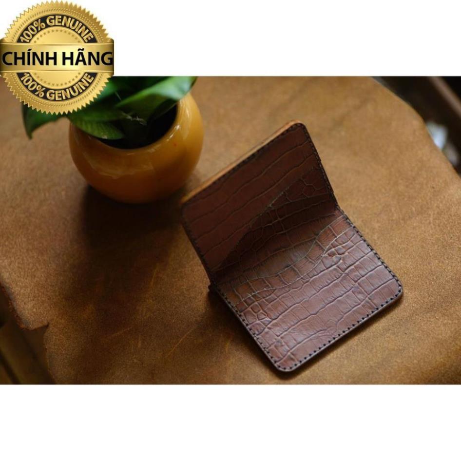 VÍ ĐỨNG TRỐNG ĐỒNG DA BÒ THẬT  THUỘC BẰNG THẢO MỘC TỐT CHO SỨC KHỎE - MÀU MAHOGANY .