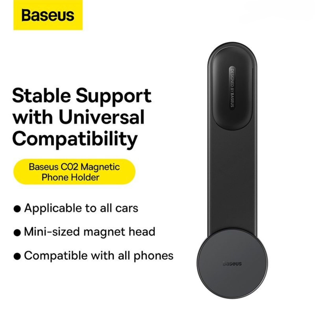 Giá đỡ Baseus C02 Magnetic Phone Holder Hít Nam Châm Trên Ô Tô - hàng chính hãng