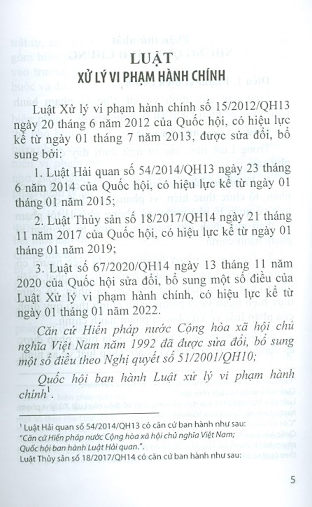 Luật Xử Lý Vi Phạm Hành Chính Sửa Đổi, Bổ Sung Năm 2020