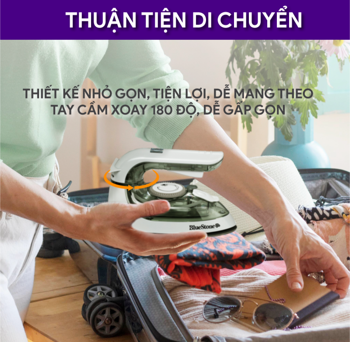 Bàn ủi hơi nước du lịch mini BlueStone SIB-3819 (1200W) - Hàng Chính Hãng