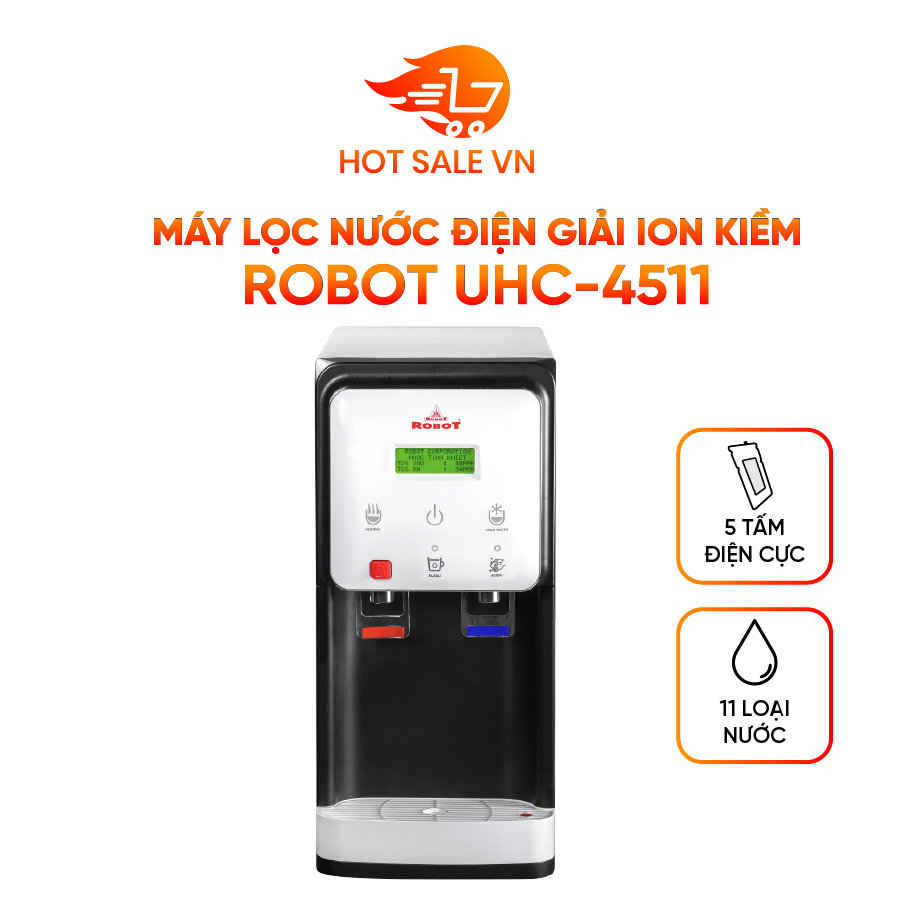 Máy Lọc Nước Điện Giải Ion Kiềm ROBOT UHC 4511 Chức Năng Nóng Lạnh - Hàng Chính Hãng