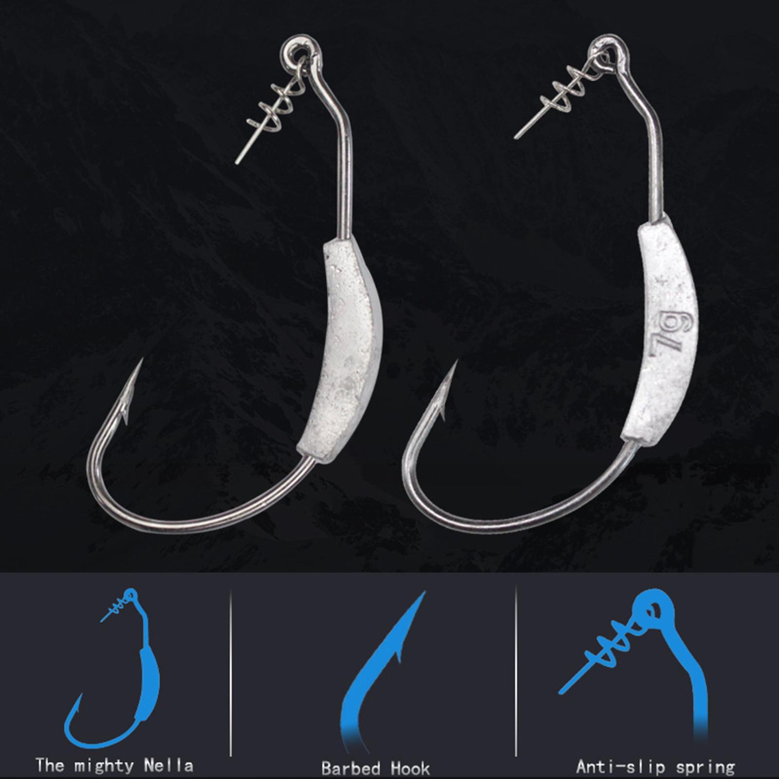 20x Fishing Hooks Catfish Hooks Fish Hooks Carbon Steel Hooks Weighted Hooks