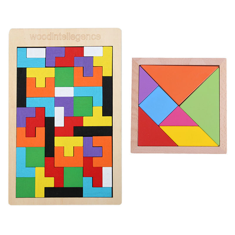 Đồ Chơi Thông Minh Sáng Tạo Cho Bé Bộ Ghép Hình Xếp Hình Tetris Bằng Gỗ Cao Cấp Cho Bé