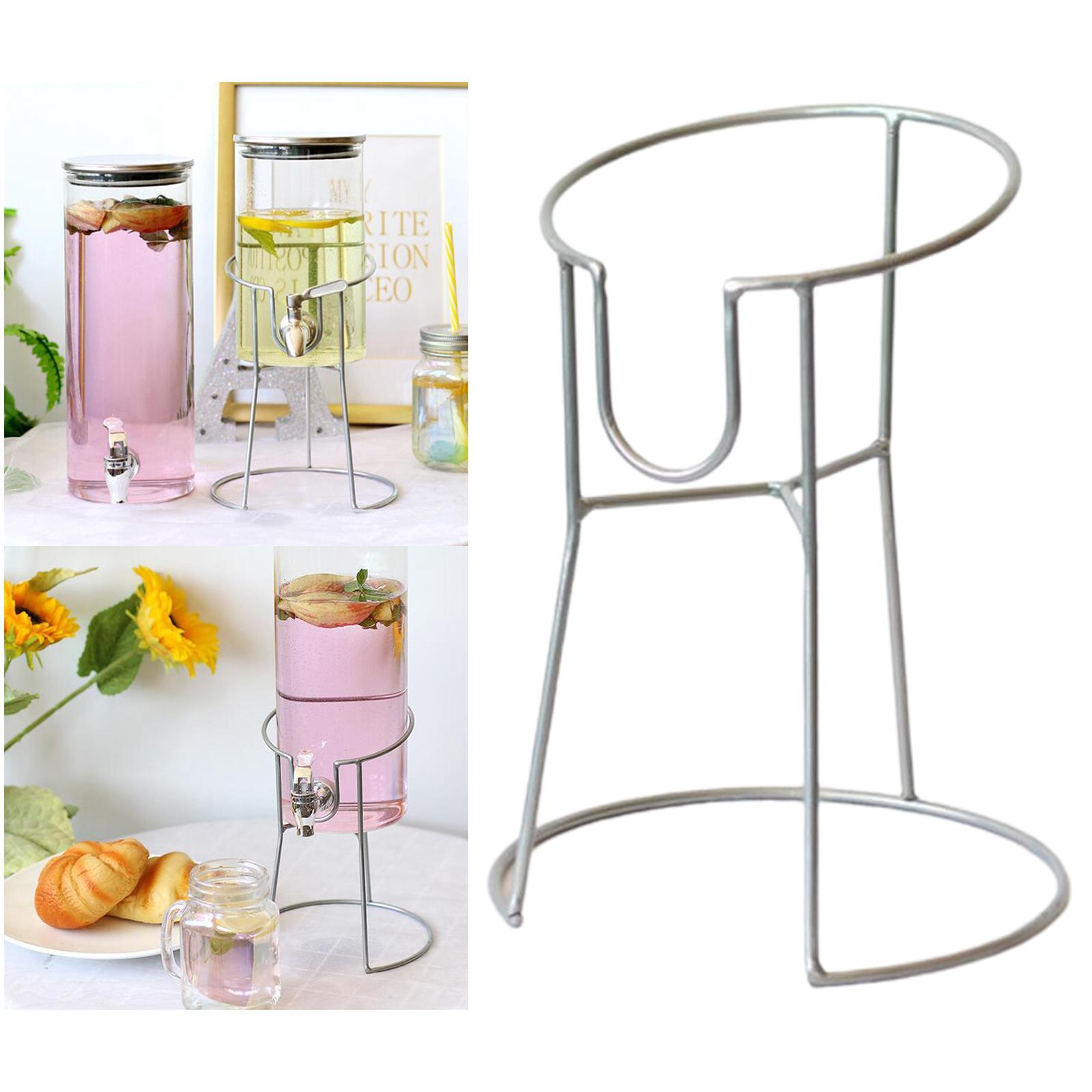 Glass Jar Drink Dispenser Metal Stand Basket Party Tea Holder M
