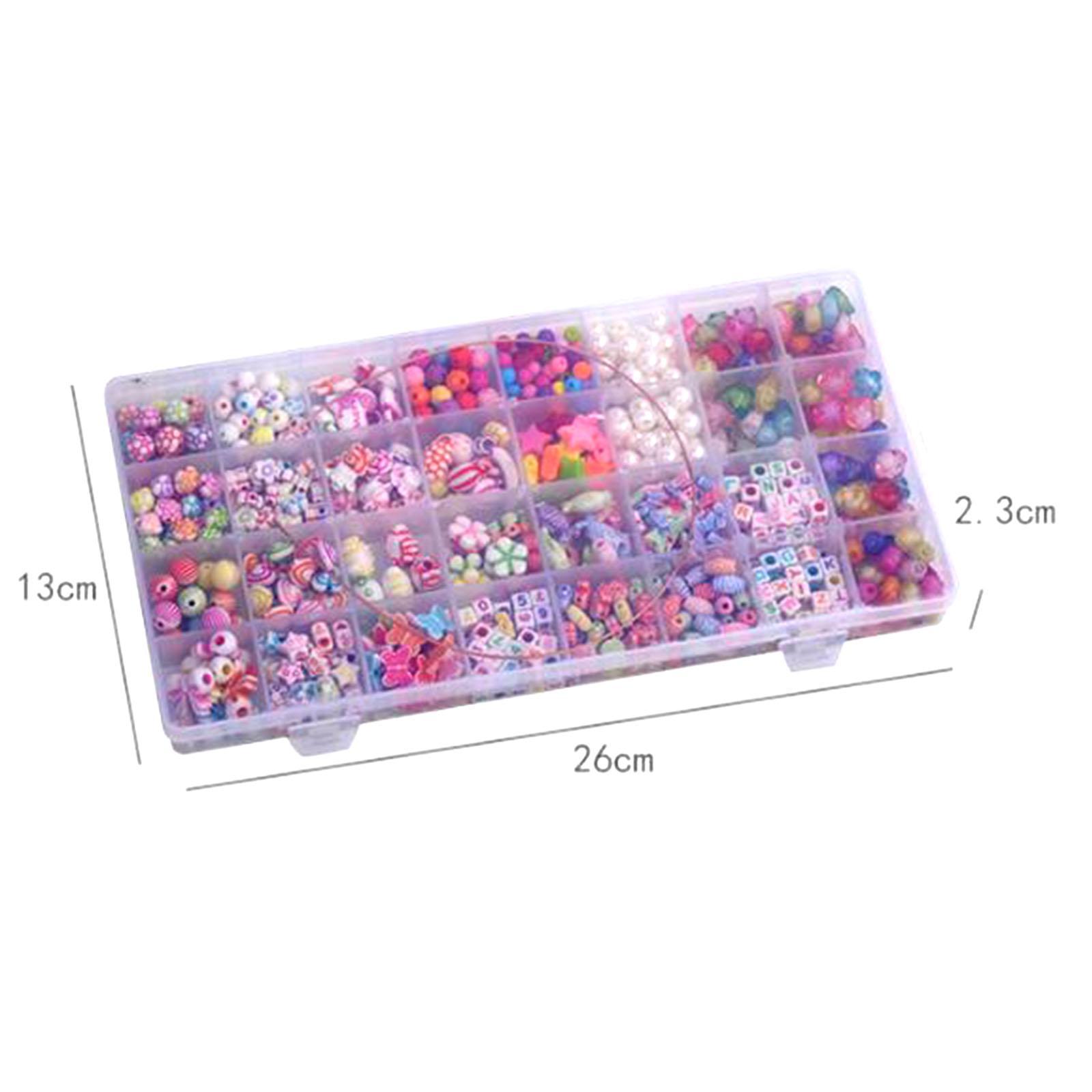 Acrylic Seed Beads Kit, Colorful Beading Supplies Number Beads Mini Pony Beads Kit for Bracelet Beads DIY Jewelry Making Birthday Beading