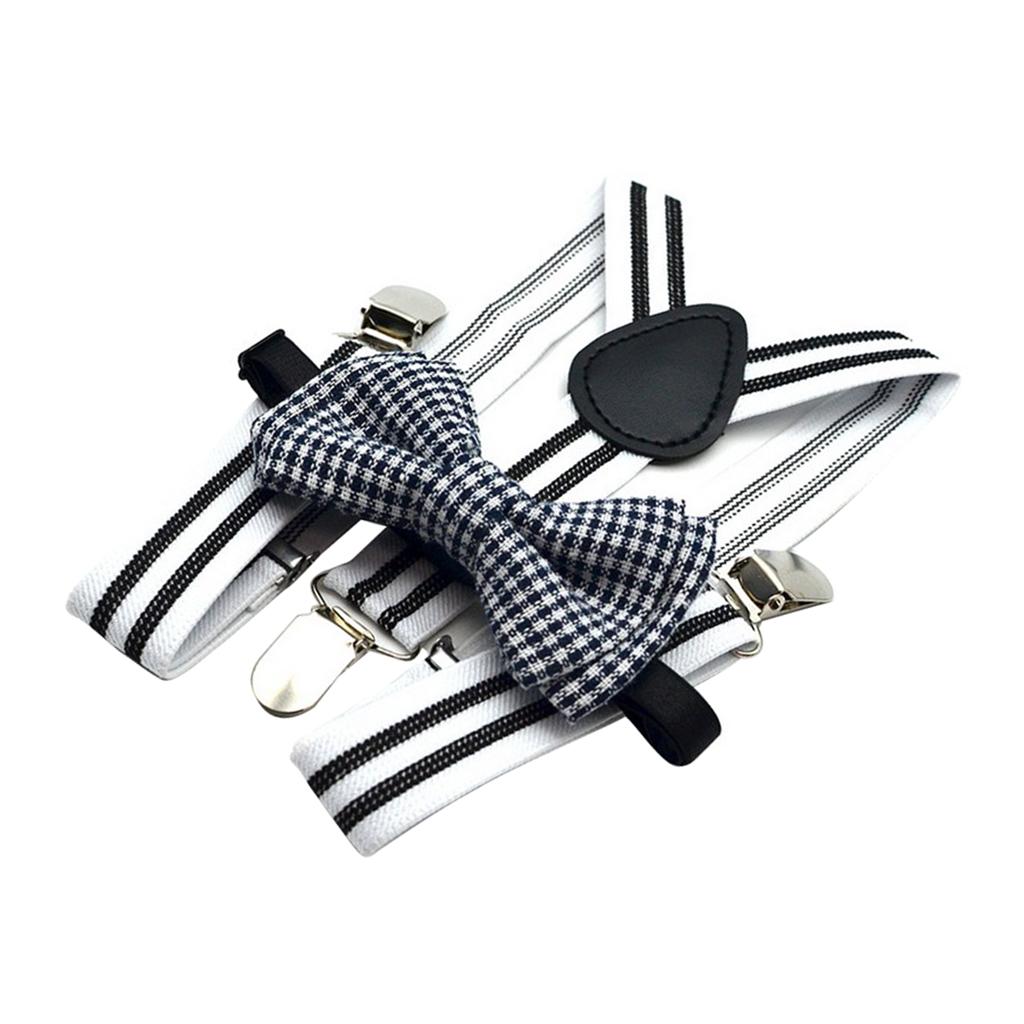 Male Boy Suspenders w/ Bow Heavy Duty Y-Back Straps