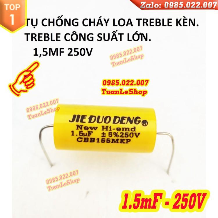 TỤ 1.5MF -TỤ PHÂN TẦN 1.5MF 250V VÀNG TRÒN - GIÁ 01 CÁI - TỤ LOA TREBLE