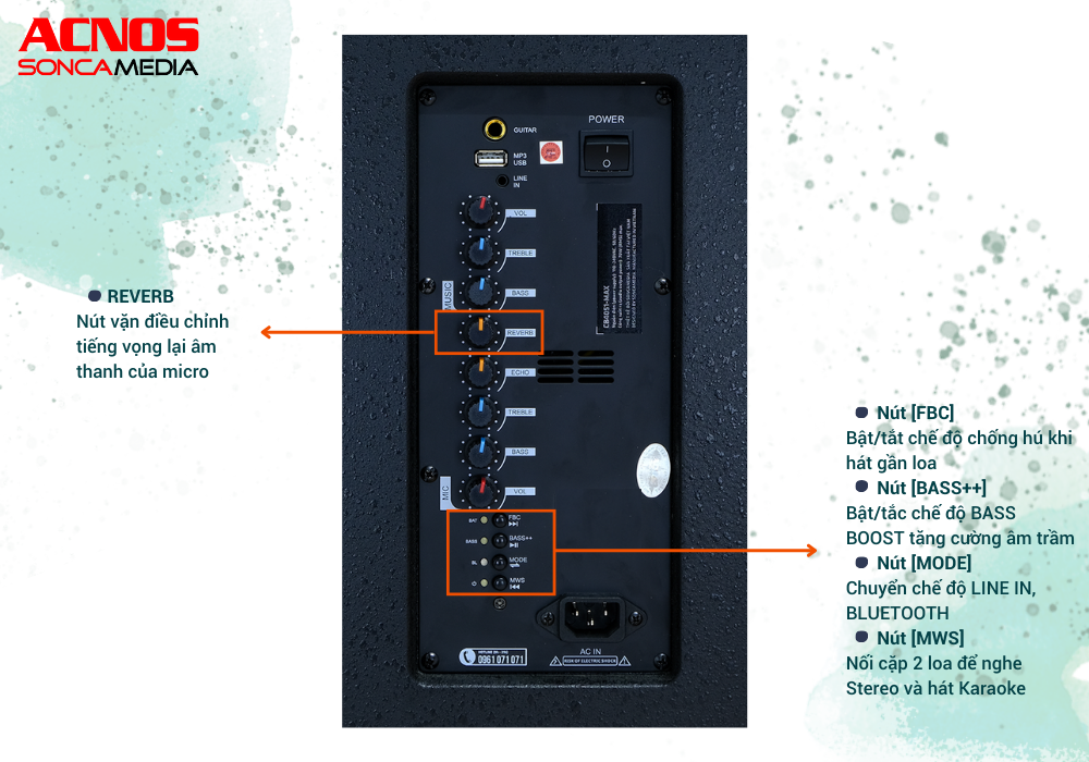 [HÀNG CHÍNH HÃNG] Dàn karaoke di động ACNOS CB4051MAX