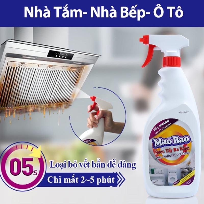 Nước tẩy đa năng Mao Bao (600ml) lau bếp, tẩy nhà tắm, lau kính, lau chùi oto và các vật dụng gia dình