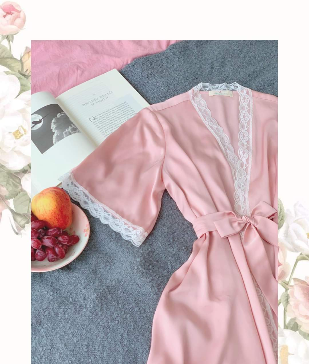 [Rose Sleepwear] Sét Áo Choàng Ngủ Lụa Cao Cấp Và Váy ngủ lụa cao cấp, váy ngủ nữ, váy ngủ 2 dây, váy ngủ gợi cảm, váy ngủ sexy, đầm ngủ lụa mặc nhà 2 dây trơn tặng kèm chip ren