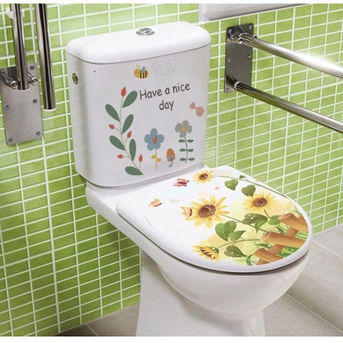 Tranh Trang Trí bồn cầu Hình Hoa Hướng Dương PD