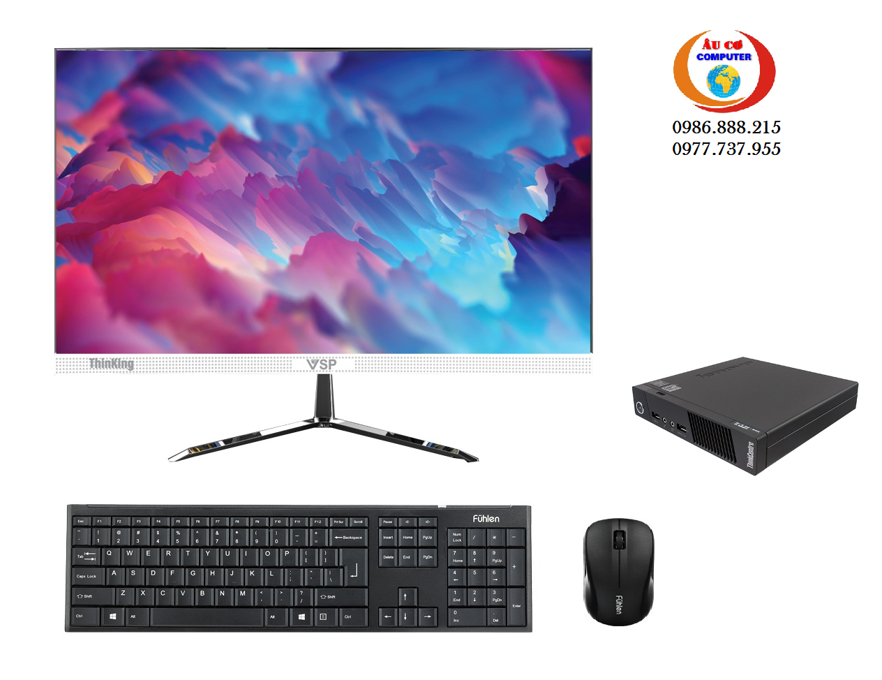 Bộ PC để bàn nhỏ gọn ThinkCentre LENOVO ( Core i7 - 4770 / Ram 8GB / SSd 240GB ) Và Màn hình 22 inch Full Viền Chuyên dùng học tập - làm việc- Hàng Chính Hãng