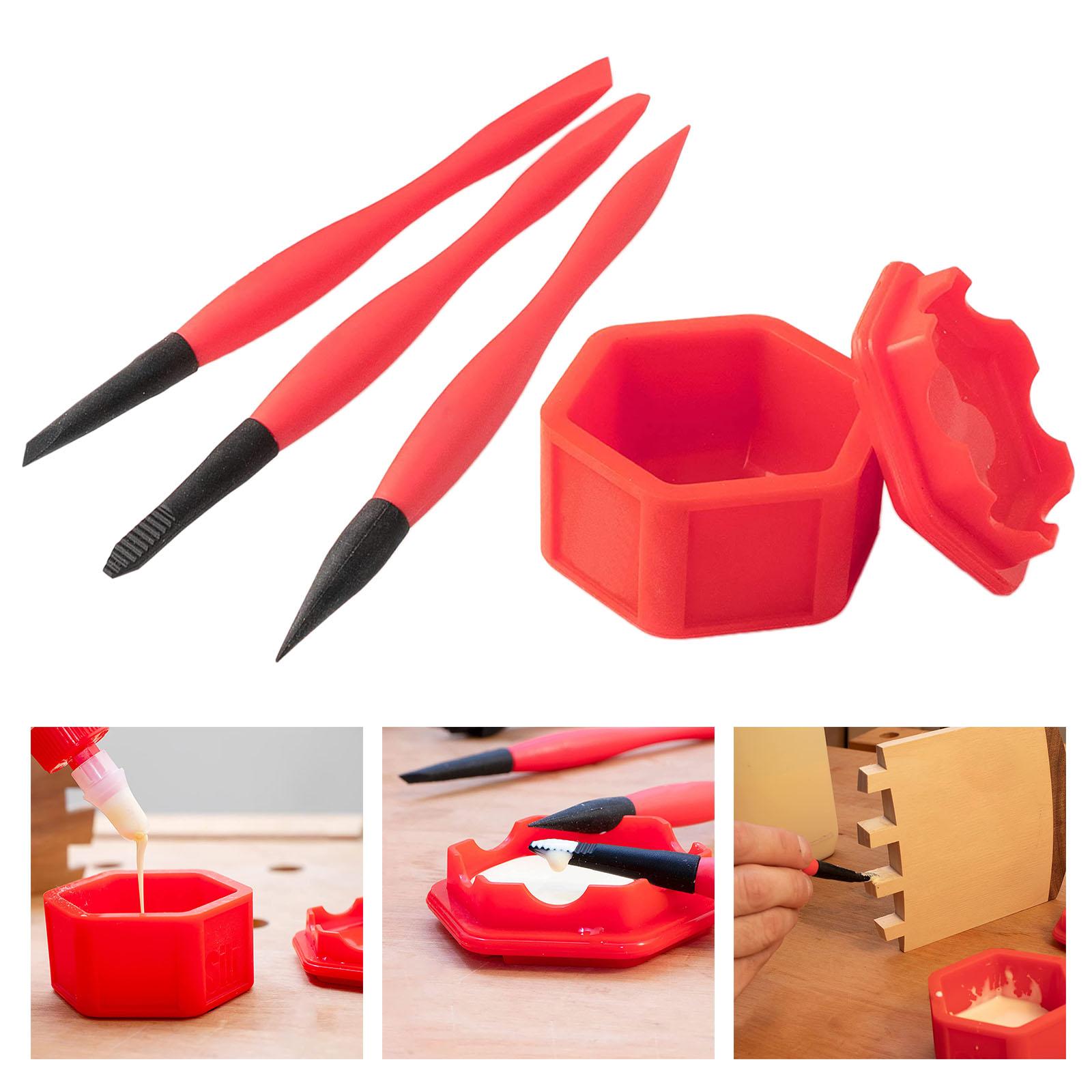 Durable Silicone Glue Kit Glue Tray & Brush DIY Woodworking Crafting Project