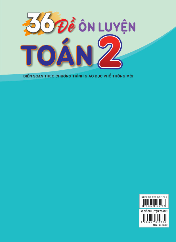 Sách - 36 Đề Ôn Luyện Toán 2 - Biên soạn theo chương trình GDPT mới - ndbooks